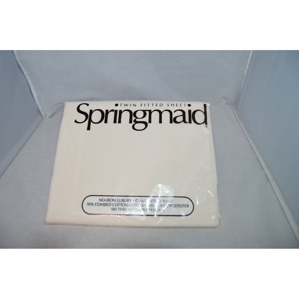 Springmaid Twin Ivory Fitted Sheet NIP Vintage